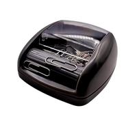 RAYLU PAPER® - Portaclips Magnético Para Escritorio, Dispensador de Clips Imantado Con Rodillo Magnético Para Oficina, Organizador De Escritorio Pequeño, Incluye 20 Clips (Negro)