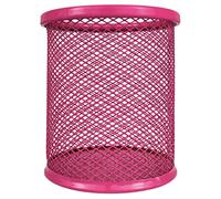 RAYLU PAPER® - Portalápices de escritorio de malla metálica redondo, Cubilete portalápices de rejilla, Organizador de escritorio para oficina con 90 mm de diámetro (Fucsia)