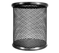 RAYLU PAPER® - Portalápices de escritorio de malla metálica redondo, Cubilete portalápices de rejilla, Organizador de escritorio para oficina con 90 mm de diámetro (Grafito)