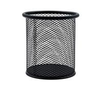 RAYLU PAPER - Portalápices de Escritorio Metálico de Rejilla, Lapicero Redondo de 90 mm de Malla, Cubilete Portalápices para Lápices, Bolígrafos y Material de Oficina (Grafito)