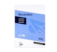 Raylu Paper Recambio Hojas A4 Perforadas, 100 Hojas 90 g, Folios para Archivador y Carpesano, Recambios para uso Escolar, Universidad y Oficina (Cuadrícula 4mm)