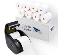 Raylu Paper - Rollos Papel Térmico premium 80mm para TPV, sumadoras, impresoras térmicas, cajas registradoras, mandril: 12 mm, color blanco, Sin Bisphenol (24 Rollos, 80 x 80 mm)