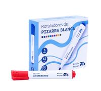 RAYLU PAPER Rotuladores para Pizarra Blanca, Rotulador para Pizarra de Punta Redonda de 3mm de Borrado en Seco, No Tóxicos, para Pizarra Blanca y Pizarra Magnética (12, Rojo)
