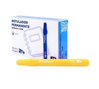 RAYLU PAPER Rotuladores Permanentes con Punta de 2mm, Rotulador Permanente Resistente al Agua y la Decoloración de Secado Rápido, Ideal para Papel, Cartón, Plástico, Metal y Tela (12, Amarillo)
