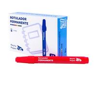 RAYLU PAPER Rotuladores Permanentes con Punta de 2mm, Rotulador Permanente Resistente al Agua y la Decoloración de Secado Rápido, Ideal para Papel, Cartón, Plástico, Metal y Tela (12, Rojo)