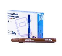 RAYLU PAPER Rotuladores Permanentes con Punta de 2mm, Rotulador Permanente Resistente al Agua y la Decoloración de Secado Rápido, Ideal para Papel, Cartón, Plástico, Metal y Tela (Marrón, 12 ud)