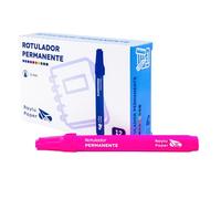 RAYLU PAPER Rotuladores Permanentes con Punta de 2mm, Rotulador Permanente Resistente al Agua y la Decoloración de Secado Rápido, Ideal para Papel, Cartón, Plástico, Metal y Tela (12, Rosa)