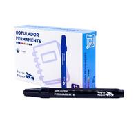 RAYLU PAPER Rotuladores Permanentes con Punta de 2mm, Rotulador Permanente Resistente al Agua y la Decoloración de Secado Rápido, Ideal para Papel, Cartón, Plástico, Metal y Tela (12, Negro)