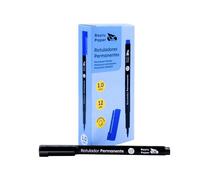 Raylu Paper - Rotuladores Permanentes de Punta Fina 1mm, Rotulador Permanente Negro con Secado Rápido, Resistente al Agua y a la Decoloración, para Oficina, Escuela y Uso Profesional (Negro, 1mm)