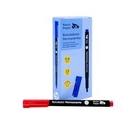 RAYLU PAPER - Rotuladores Permanentes de Punta Fina, Rotulador Permanente con Secado Rápido, Resistente al Agua y a la Decoloración, para Oficina, Escuela y Uso Profesional (Rojo, 0.6mm)
