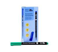 RAYLU PAPER - Rotuladores Permanentes de Punta Fina, Rotulador Permanente con Secado Rápido, Resistente al Agua y a la Decoloración, para Oficina, Escuela y Uso Profesional (Verde, 1mm)