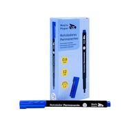 RAYLU PAPER - Rotuladores Permanentes de Punta Fina, Rotulador Permanente con Secado Rápido, Resistente al Agua y a la Decoloración, para Oficina, Escuela y Uso Profesional (Azul, 0.6mm)