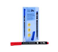 RAYLU PAPER - Rotuladores Permanentes de Punta Fina, Rotulador Permanente con Secado Rápido, Resistente al Agua y a la Decoloración, para Oficina, Escuela y Uso Profesional (Rojo)