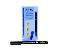 RAYLU PAPER - Rotuladores Permanentes de Punta Fina, Rotulador Permanente con Secado Rápido, Resistente al Agua y a la Decoloración, para Oficina, Escuela y Uso Profesional (Negro, 0,6mm)