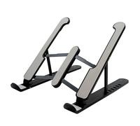 RAYLU PAPER®- Soporte para Portátil, Atril Ajustable en Múltiples Ángulos de Inclinación, Elevador Ergonómico y Ventilado, con Funda Incluida (Plástico, Negro)