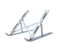 RAYLU PAPER®- Soporte para Portátil, Atril Ajustable en Múltiples Ángulos de Inclinación, Elevador Ergonómico y Ventilado, con Funda Incluida (Metal, Plata)