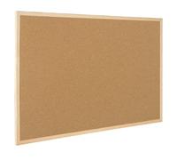 Raylu Paper® - Tablero de corcho natural con marco de madera de pino, tablón de anuncios con señalizadores y kit de montaje. (90 x 60 cm)