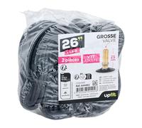 RAYMOND - Cámara de aire de 26 pulgadas para bicicleta (MTB adulto) - Lote de 2 - Válvula grande - Dimensiones de la cámara de aire 1,5/2 - Esta cámara de aire adecuada para bicicletas o bicicletas de