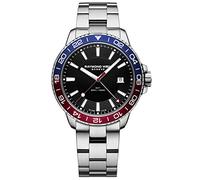 RAYMOND WEIL Reloj Tango, 8280 -ST3-20001, Redondo, de Cuarzo con función GMT para Hombre Negro Caja de 42 mm