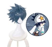 Rayo de Aotu World Blue Short Fluffy Layered Cosplay Pelucas Resistencia al calor Cabello sintético Halloween Carnaval Anime Disfraz Peluca KUQX2122