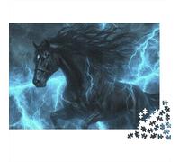 Rayo de Caballo Oscuro Puzzles 1000 Piezas Sin Polvo De Papel Puzle Clásico Gimnasia Cerebral para Puzzle para Enmarcar como Conexión Familiar 38x26cm/1000pcs
