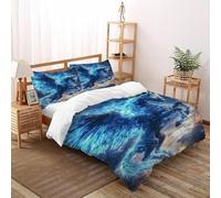 Rayo de Unicornio Funda Nórdica Algodon 3 Piezas con Impresión En 3D Fantasy Thunder Mythic Beast con Funda Almohada Super King（260x220cm） 100% Microfibra Ropa De Cama para Adultos Y Niñas