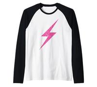 Rayo Rosa De Feminismo Y Poder - Vintage Camiseta Manga Raglan