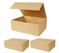 RayofSun Cajas de regalo marrones con tapas magnéticas para regalos, 13.7 x 9 x 4.3 pulgadas, cajas decorativas plegables rectangulares grandes, para dama de honor, padrino de boda, Navidad