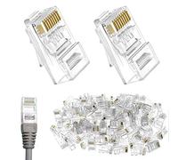 Rayong 100 Piezas Conector RJ45 Cat6 Conector para cable de red Ethernet RJ45 para Cable Ethernet Cat6 Cat5e Cat5 Gigabit Ethernet 1000Mbps