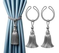Rayong 2 alzapaños para Cortinas, borlas, borlas, alzapaños para Cortinas, Color Gris Plata, alzapaños para Cortinas, para salón, Dormitorio, Biblioteca, Hotel