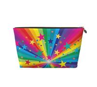 Rayos de Confeti de Arco Iris y Estrellas, Bolsa de Maquillaje Bolsa de cosméticos Bolsa de artículos de tocador de Viaje portátil Bolsa de artículos de tocador