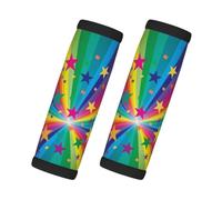 Rayos de confeti de arcoíris y estrellas, 2 piezas de fundas para asas de equipaje, cubiertas suaves y cómodas para asas de equipaje. Etiqueta para equipaje.