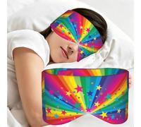 Rayos de confeti de arcoíris y estrellas, Antifaz para dormir, ideal para el hogar, viajes y trabajo por turnos. Cubre completamente los ojos y bloquea la luz.