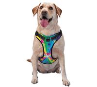 Rayos de Confeti de arcoíris y Estrellas,Arnés para Mascotas, arnés Reflectante Ajustable para Perros,M