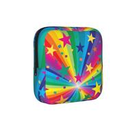 Rayos de Confeti de arcoíris y Estrellas,Bolsas para Guardar compresas sanitarias, Bolsas para la menstruación para Mujeres y Adolescentes.
