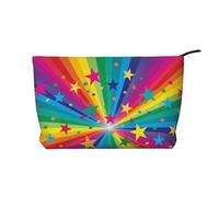 Rayos de Confeti de arcoíris y Estrellas,Neceser de Pana, Neceser de Maquillaje portátil, Neceser de Viaje