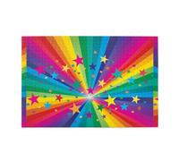 Rayos de Confeti de arcoíris y Estrellas, Rompecabezas de 1000 Piezas, Rompecabezas de Madera para Toda la Familia, decoración de Pared para Adultos y Adolescentes.