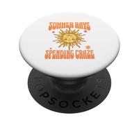 Rayos de Verano Locura de Gastos Diseño Retro Sol PopSockets PopGrip Adhesivo
