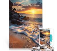 Rayos Dorados en Las orillas Rompecabezas de 1000 Piezas para Adultos Juguetes Juegos Educativos Antiestrés Regalo de Obra de Arte 38x26cm