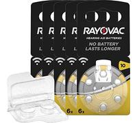 Rayovac Acoustic Special - Juego de 30 pilas para audífonos (5 paquetes de 6 unidades) + caja de almacenamiento para 2 pilas para audífonos