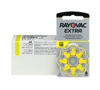 Rayovac Extra 10, 80 Unidades, baterías para audífonos, Alta Potencia, baterías de Zinc-Aire, 10 blísteres, Amarillo, 10AUX-8XEMF-10