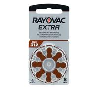 Rayovac Extra 312-8 Pilas para audífonos de Alto Rendimiento, Pilas de Zinc-Aire, 1 blíster, marrón, 312AUX-8XEMF