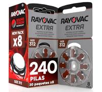 Rayovac Extra 312 - Lote de 240 Pilas para audífonos (30 blísteres de 8 Pilas)