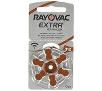 Rayovac Extra Advanced - Pilas Audífono Zinc Aire A312 / PR41, Pack de 60 Unidades, Marrón