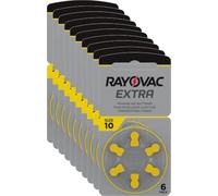 Rayovac Extra Advanced - Pilas de audífono Zinc Aire A10/PR70, pack 10 (60 unidades), color amarillo