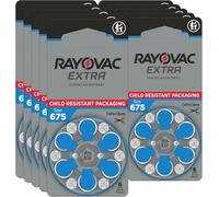 Rayovac Extra Advanced - Pilas de audífono Zinc Aire A675/PR44, pack de 60 unidades, color azul