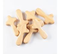 Raypontia 12 Piezas Cruces De Madera Pequeñas, 6x3,4 Cm Cruz De Mano De Oracion, Cruz De Sujeción Cómoda, Regalo Religioso, Regalo De Aliento, Mano Para Agarrar Y Consolar, Wood Color
