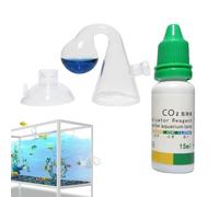 Raypontia Kit de acuario de CO2, comprobador de caída de CO2 - Kit de monitor de CO2 con solución de verificación de CO2 de 15 ml | Sistema preciso de CO2 para acuario, difusor de CO2, monitor de CO2