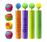 Raypontia Lanzador de agua | Juguete Squirter Mousse Playa - 4 piezas juego de agua interactivo con bola para exterior jardín parque playa fiesta familiar