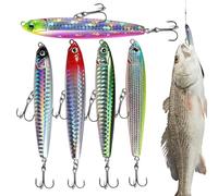 Raypontia Señuelo Lápiz,Kit de Señuelo Duro de Largo Lanzamiento - Anzuelos Realistas De Lanzamiento Largo para Bass En Lagos, Ríos, Agua Salada Y Agua Dulce Desde, Orilla O Kayak